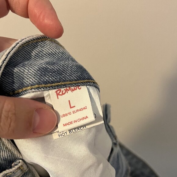 Romwe Jeans Women Embroidery Tomatoes Cherry Farmers Market Veggie Fruit L Cute - Picture 6 of 6